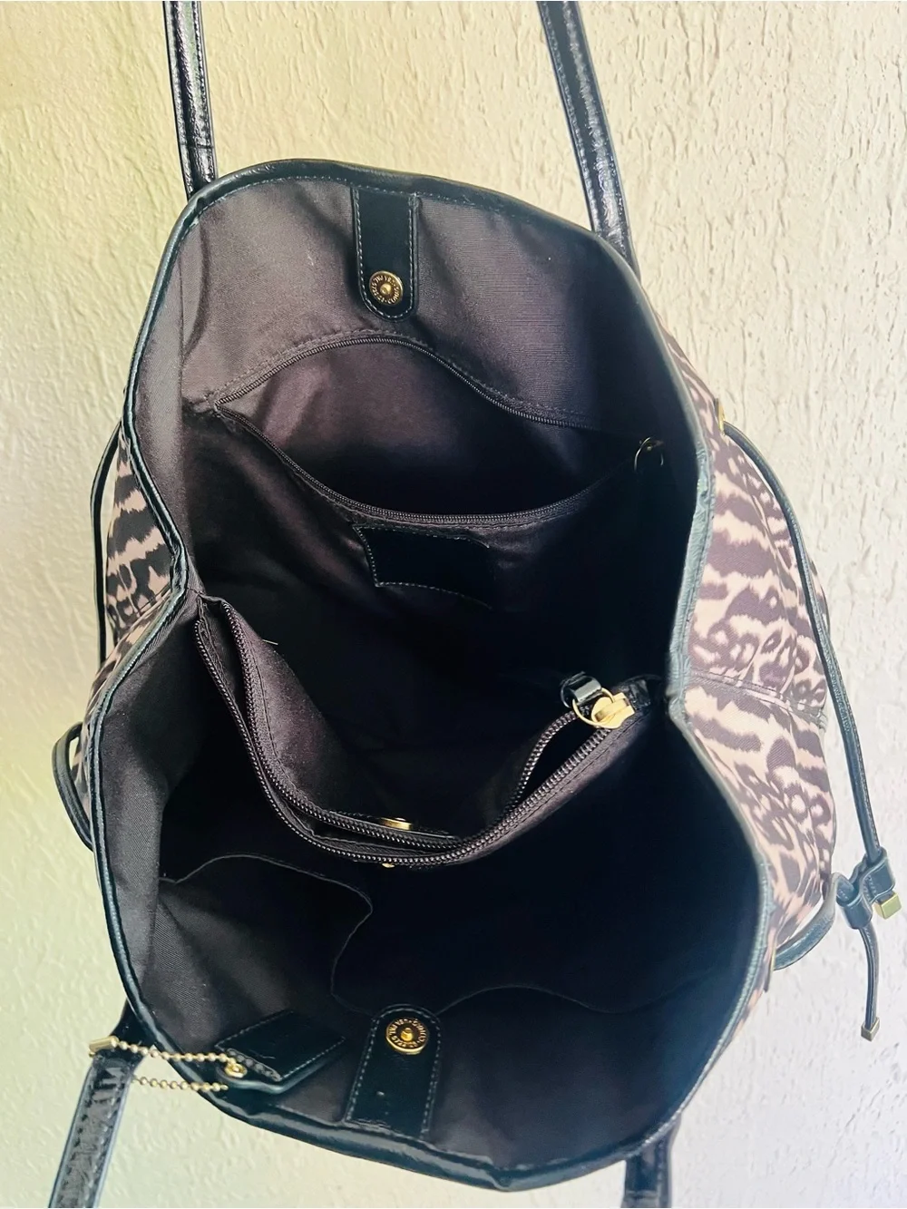 Coach Leopard Print Drawstring Shoulder Bag